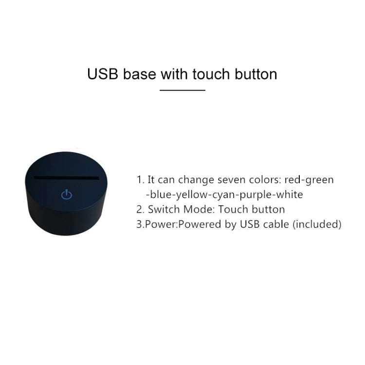 Surf Riding Shape 3D Colorful LED Vision Light Table Lamp, USB Touch Version — view 4