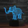 Elephant Shape 3D Colorful LED Vision Light Table Lamp, Charging Touch Version