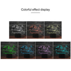 Airplane Group Shape 3D Colorful LED Vision Light Table Lamp, 16 Colors Remote Control Version — view 3