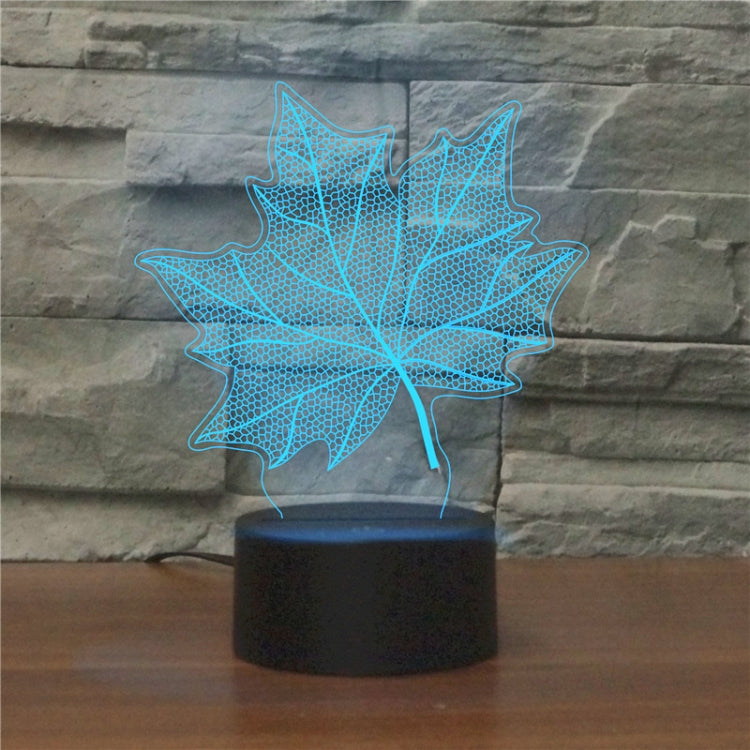 Maple Leaf Shape 3D Colorful LED Vision Light Table Lamp, Charging Touch Version — Charging Touch Version