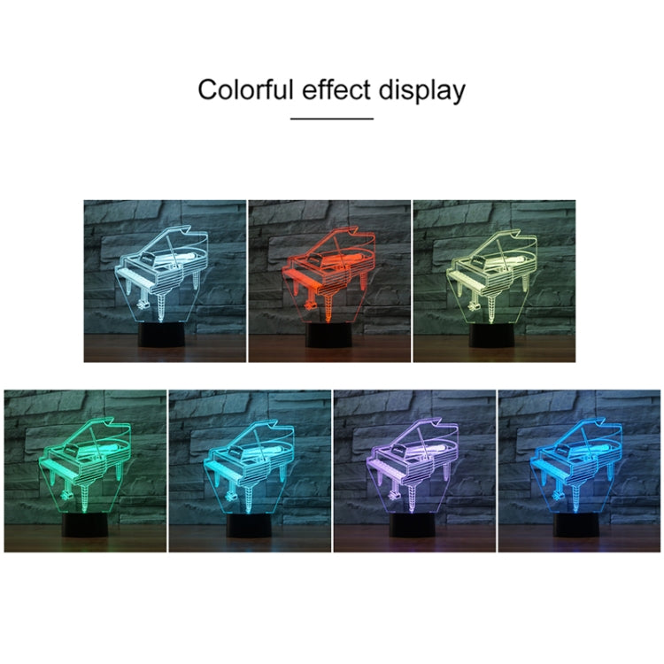 Piano Shape 3D Colorful LED Vision Light Table Lamp, Charging Touch Version — view 3