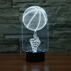 Basketball Black Base Creative 3D LED Decorative Night Light, 16 Color Remote Control Version