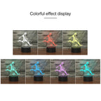 Play Football Black Base Creative 3D LED Decorative Night Light, 16 Color Remote Control Version