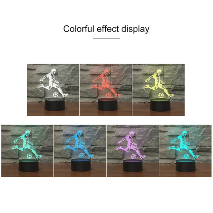 Play Football Black Base Creative 3D LED Decorative Night Light, 16 Color Remote Control Version
