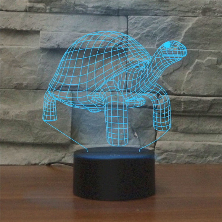 Tortoise Black Base Creative 3D LED Decorative Night Light, Rechargeable with Touch Button