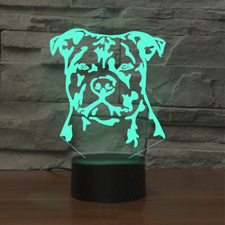Dog Black Base Creative 3D LED Decorative Night Light, Powered by USB and Battery