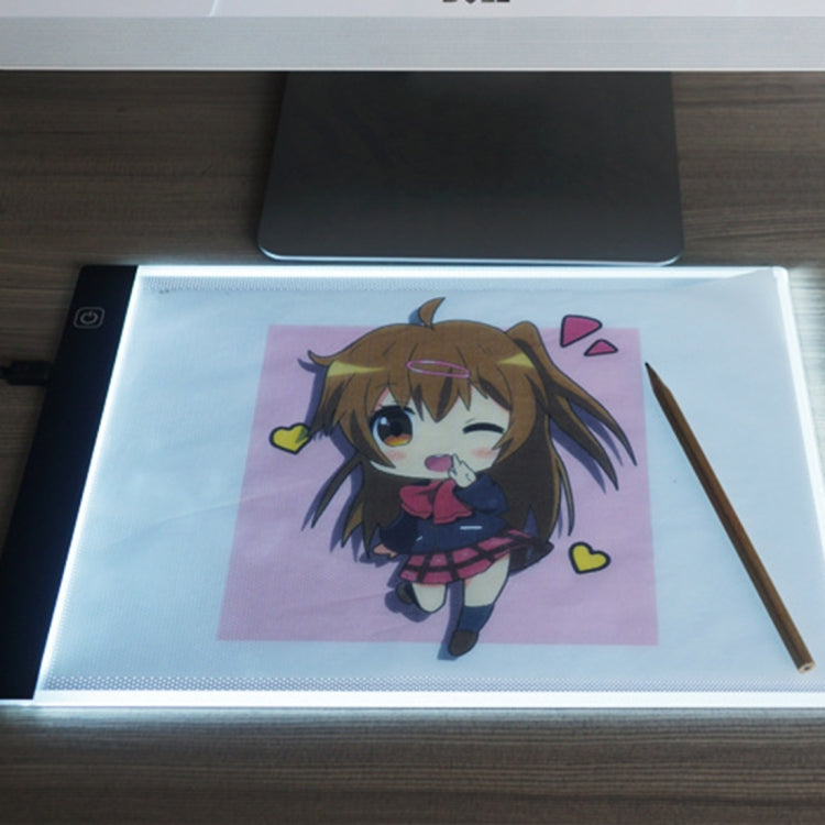Ultra-thin A4 Size Portable USB LED Artcraft Tracing Light Box Copy Board Brightness Control for Artists Drawing Sketching Animation and X-ray Viewing