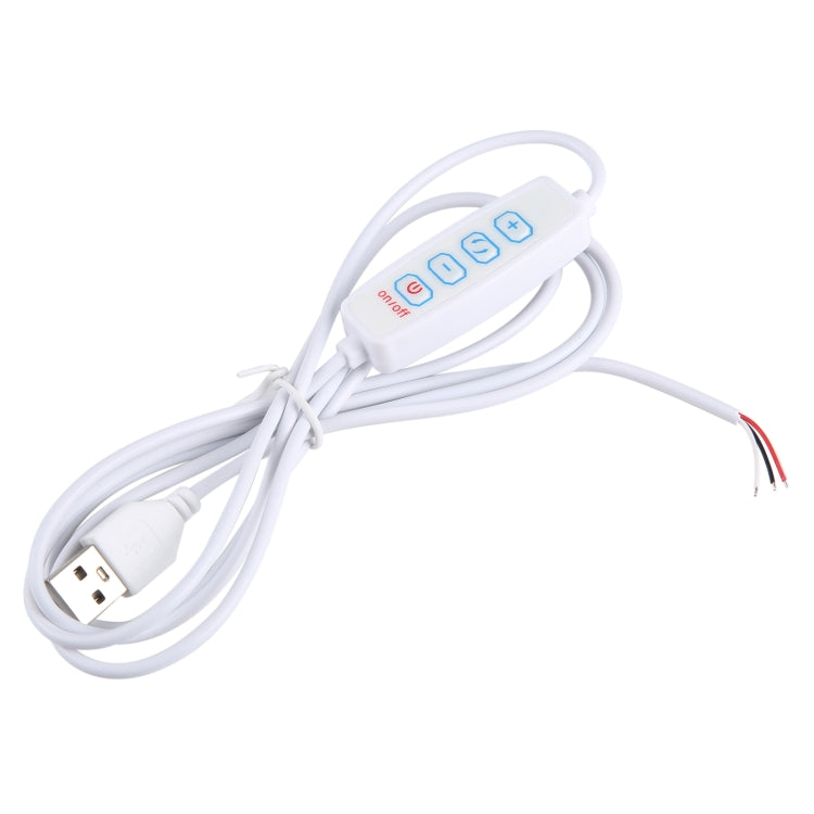 1.5m USB DC5V Switch Cable with 3 Colors Controller — Black