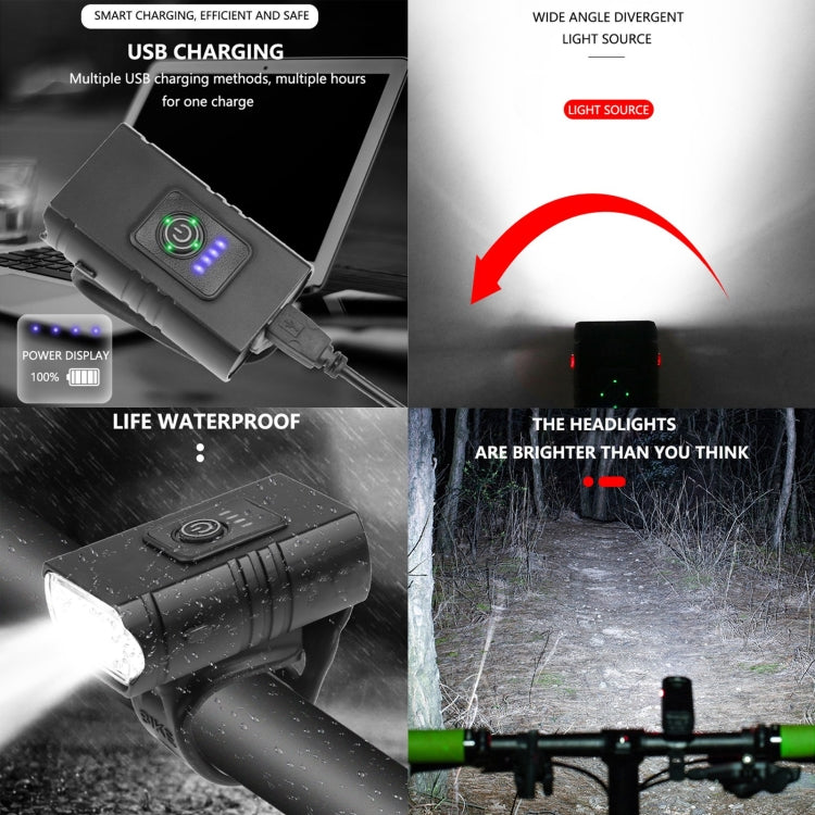 BK02 1000LM Micro USB Rechargeable Bicycle Light