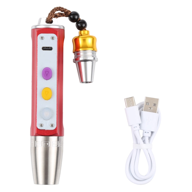 36C Type-C Charging Stepless Dimming Three Light Source Jade Identification Flashlight — view 5