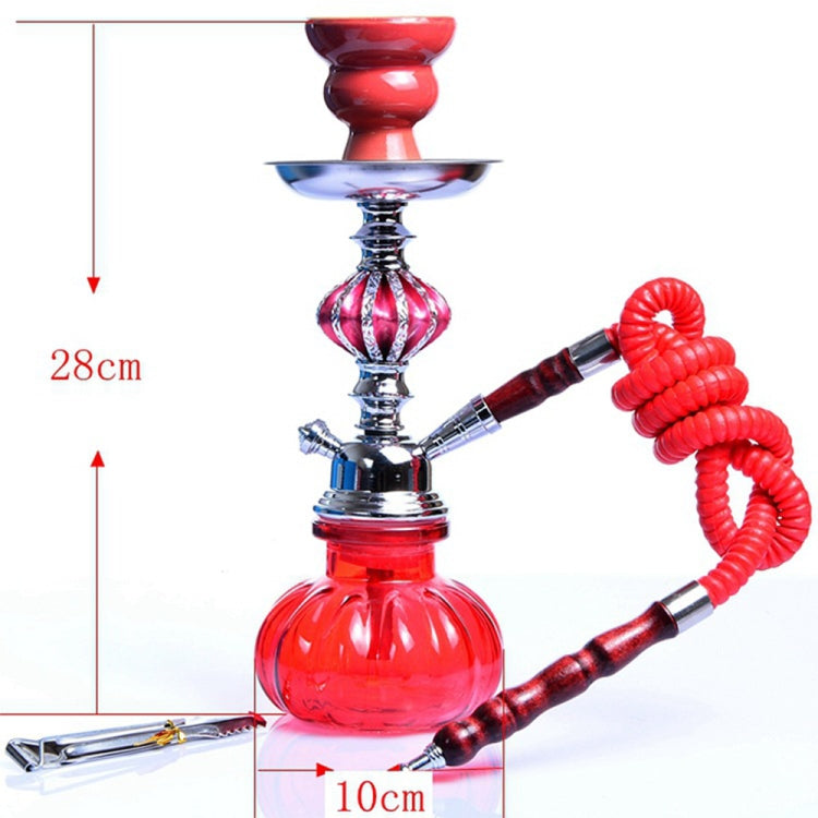 Single Tube Glass Hookah — Red