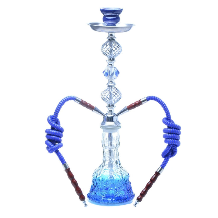 XMH-01 Double Tube Hookah Glass Pot — Black