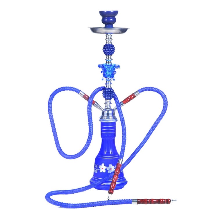 021-1015 Double Tube Glass Hookah — Blue