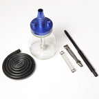 Glass + Aluminum Alloy Single Pipe Hookah Set — Silver