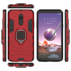 PC + TPU Shockproof Protective Case for LG Q Stylo 5, with Magnetic Ring Holder