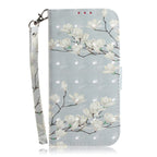 3D Painting Mognolia Pattern Coloured Drawing Horizontal Flip Leather Case for LG K50, with Holder & Card Slots & Wallet
