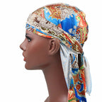 b-1 High Elastic Printing Long-tailed Pirate Hat Headkerchief Chemotherapy Cap