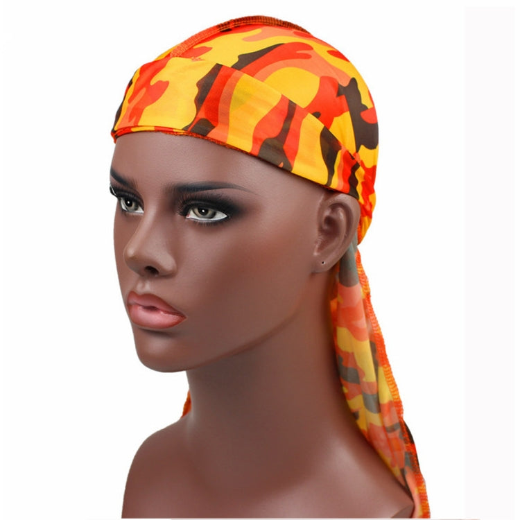 w-2 Camouflage Printing Long-tailed Pirate Hat Turban Cap