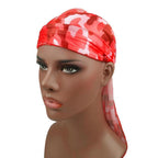 w-8 Camouflage Printing Long-tailed Pirate Hat Turban Cap
