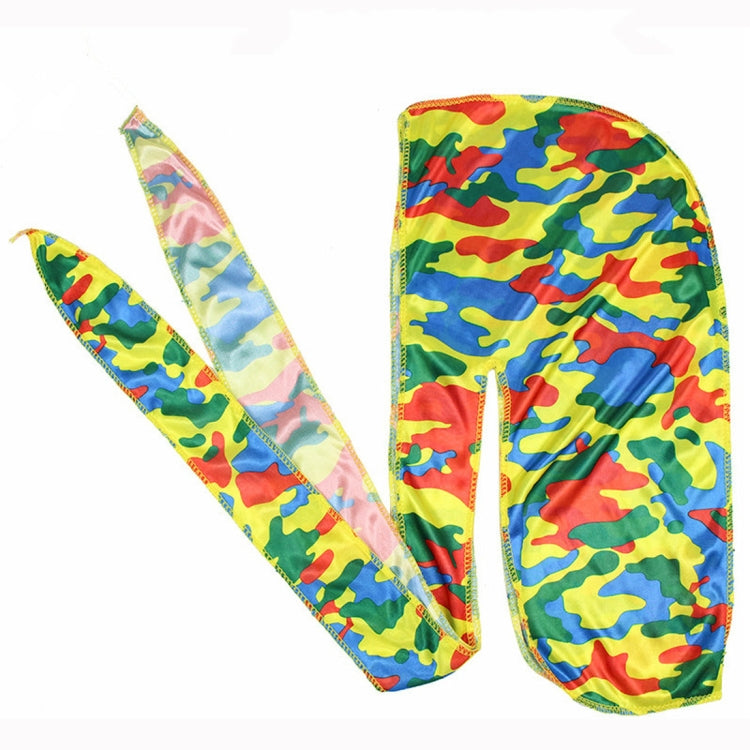w-8 Camouflage Printing Long-tailed Pirate Hat Turban Cap