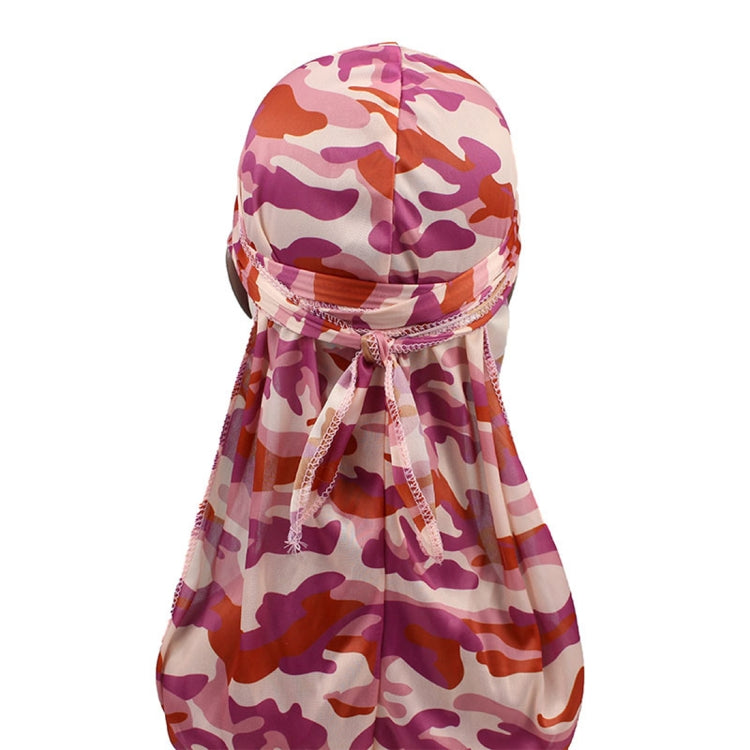 w-7 Camouflage Printing Long-tailed Pirate Hat Turban Cap