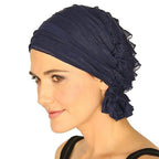 Muslim Stacking Cap Chiffon Fold Turban Cap Chemotherapy Cap — Purple