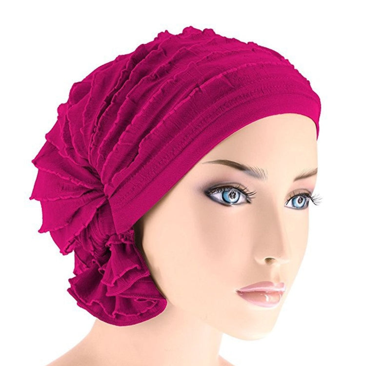 Muslim Stacking Cap Chiffon Fold Turban Cap Chemotherapy Cap — Sapphire Blue