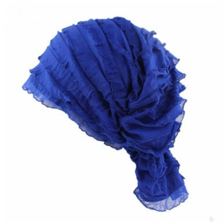 Muslim Stacking Cap Chiffon Fold Turban Cap Chemotherapy Cap — White