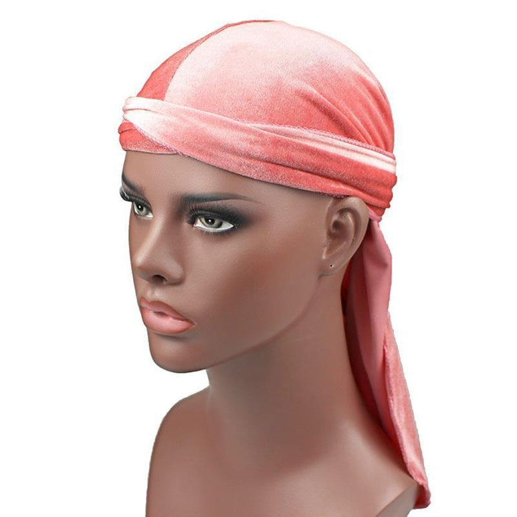 Velvet Turban Cap Long-tailed Pirate Hat Chemotherapy Cap — Pink