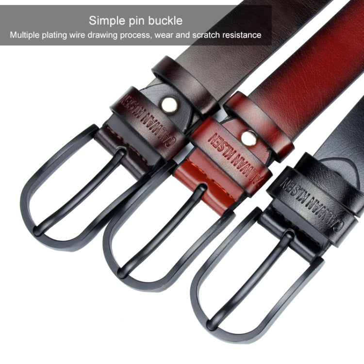 Dandali L8024 Men Casual Antique Pin Buckle Leather Belt Waistband, Length: 110-125cm