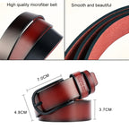 Dandali L8024 Men Casual Antique Pin Buckle Leather Belt Waistband, Length: 110-125cm