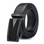Dandali GD832 Gypsophila Triangle Men Automatic Buckle Double Edge Wrapping Leather Belt Waistband, Length: 120cm