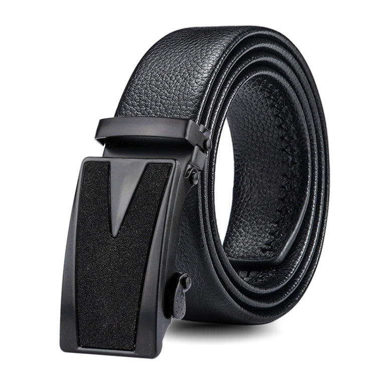 Dandali GD832 Gypsophila Triangle Men Automatic Buckle Double Edge Wrapping Leather Belt Waistband, Length: 120cm