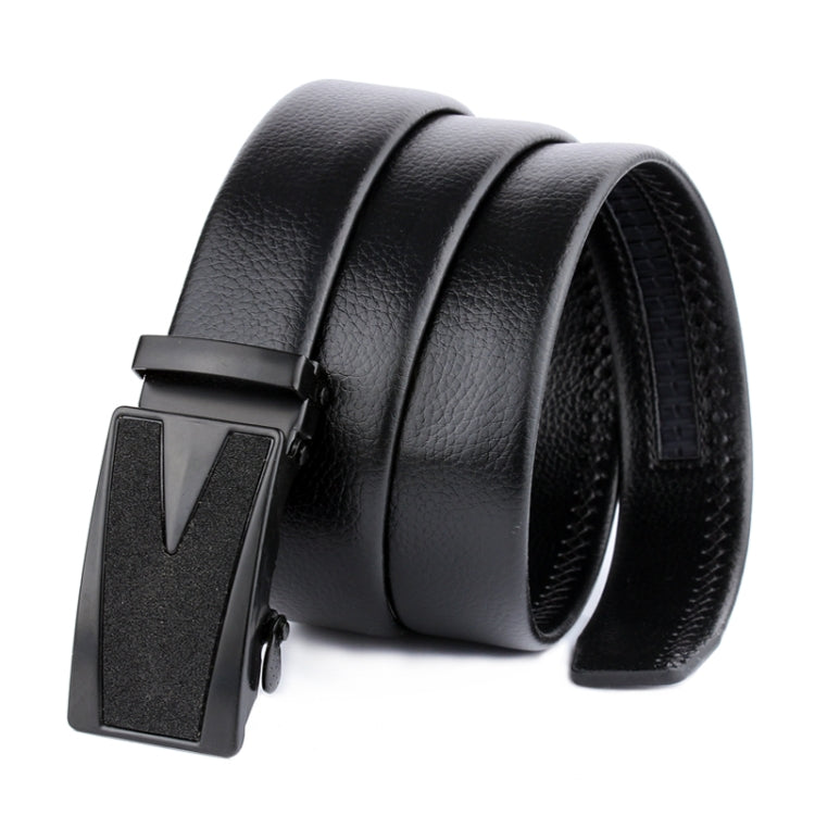 Dandali GD832 Gypsophila Triangle Men Automatic Buckle Double Edge Wrapping Leather Belt Waistband, Length: 120cm