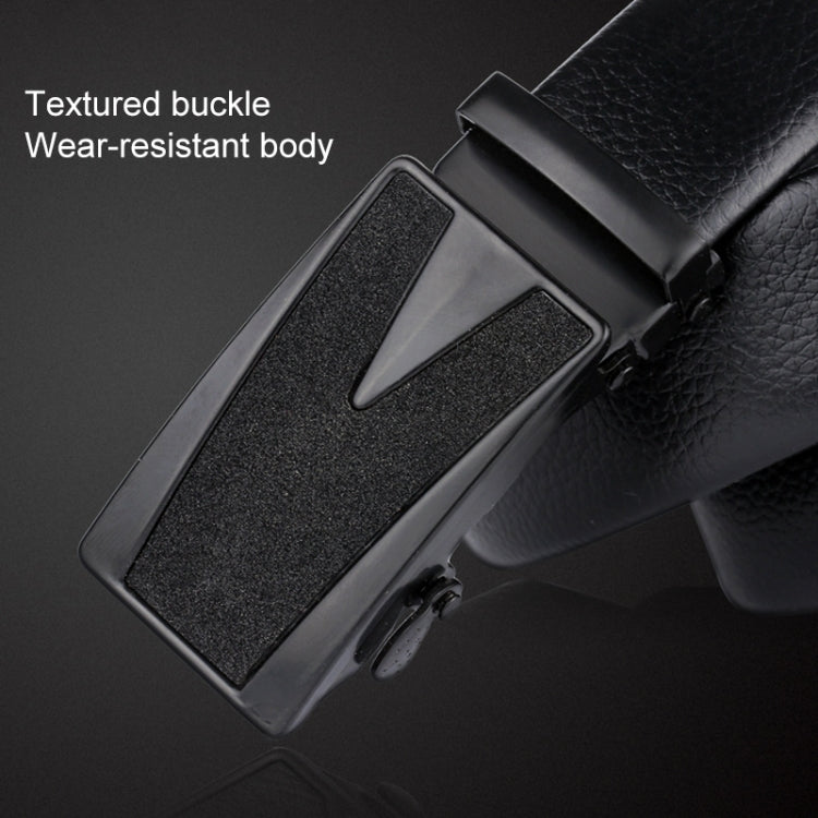 Dandali GD832 Gypsophila Triangle Men Automatic Buckle Double Edge Wrapping Leather Belt Waistband, Length: 120cm
