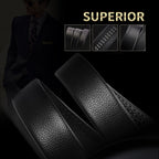 Dandali GD832 Gypsophila Triangle Men Automatic Buckle Double Edge Wrapping Leather Belt Waistband, Length: 120cm