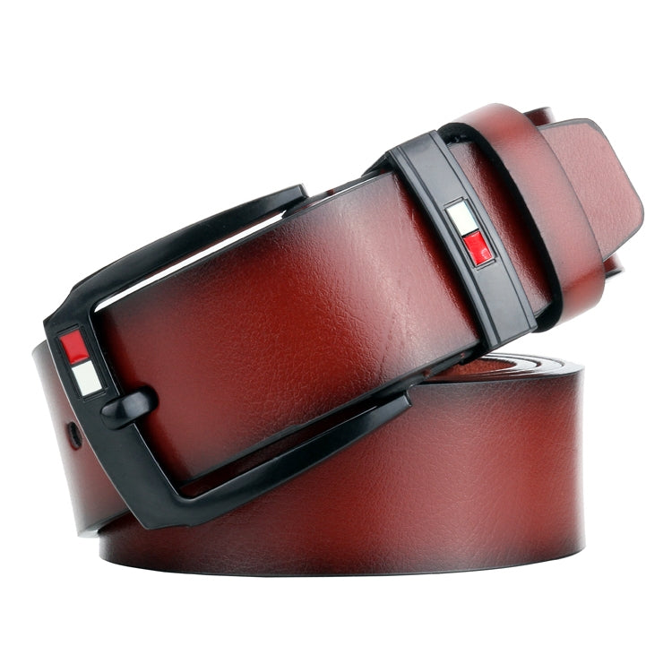 Dandali L8032 Men Retro Casual Antique Buckle Leather Belt Waistband, Size: 110-125cm