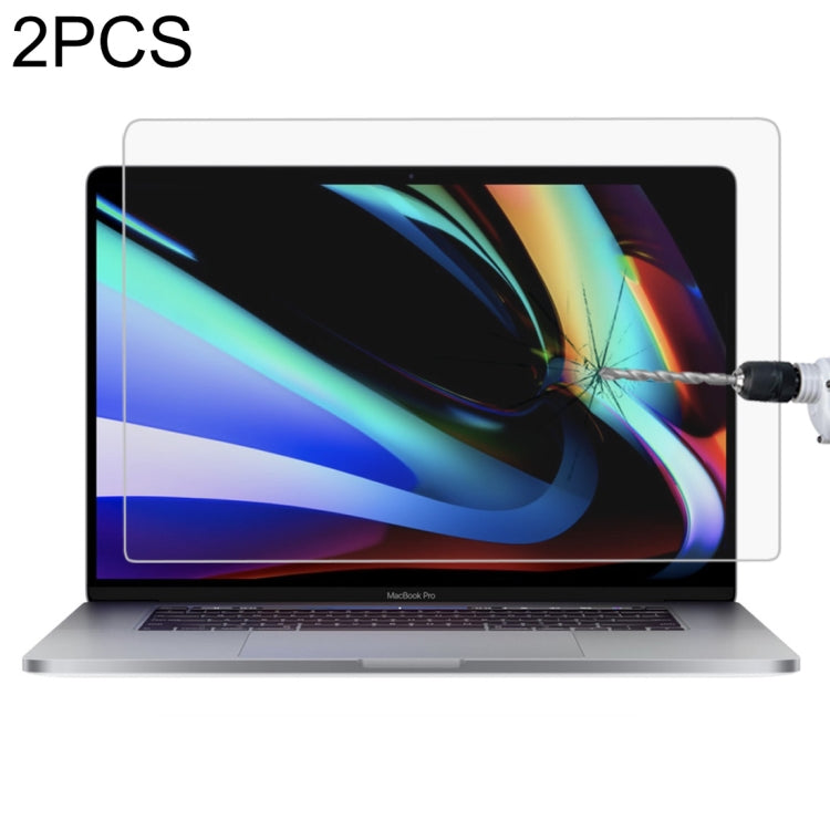 For MacBook Pro 16 inch 9H Laptop Screen Tempered Glass Protective Film, 2 PCS