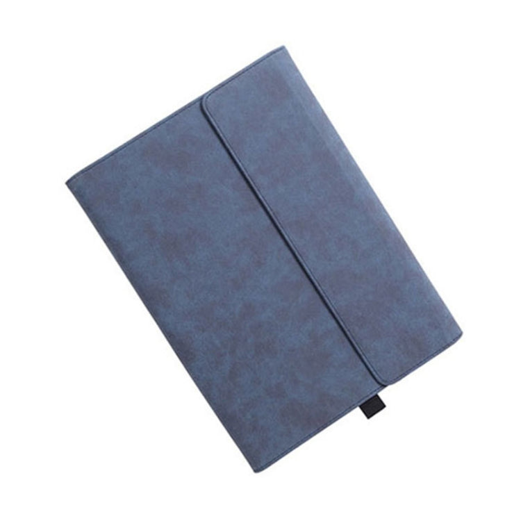 For Microsoft Surface Pro 7 / 7+ South African Sheepskin Magnetic Horizontal Flip Leather Case with Pen Slot & Holder — Black