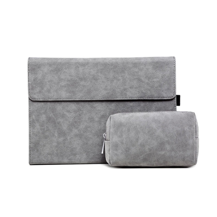For Microsoft Surface Pro 7 / 7+ South African Sheepskin Magnetic Horizontal Flip Leather Case + Power Supply Bag with Pen Slot & Holder — Case + Power Supply Bag