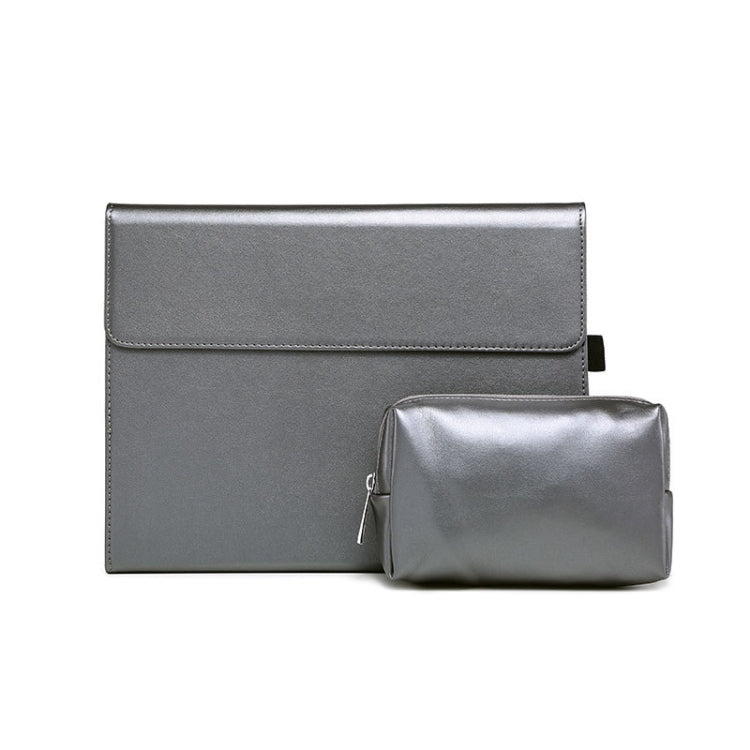 For Microsoft Surface Pro 7 / 7+ Microfiber Lambskin Texture Magnetic Horizontal Flip Leather Case + Power Supply Bag with Pen Slot & Holder — Case + Power Supply Bag