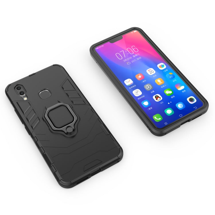 PC + TPU Shockproof Protective Case for Vivo X21, with Magnetic Ring Holder