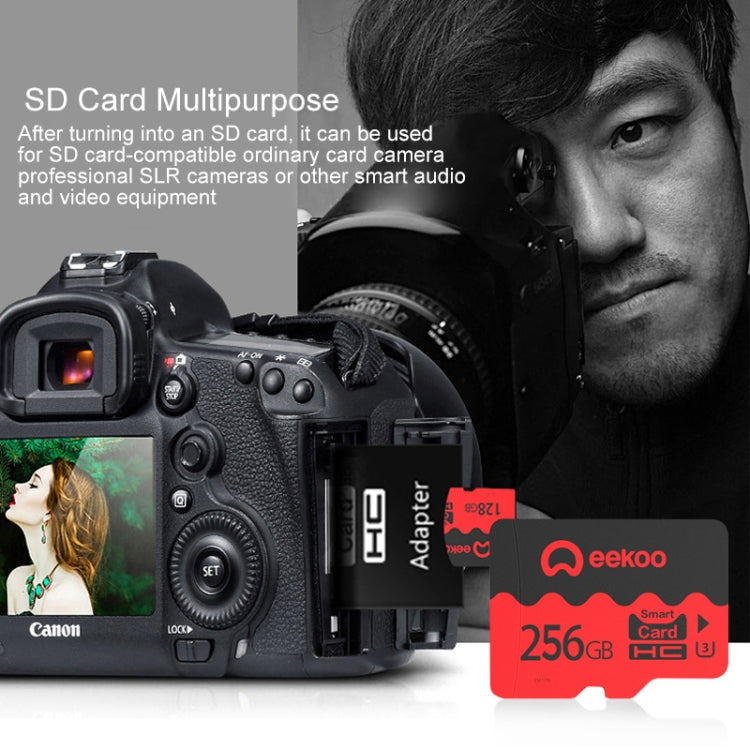 eekoo 256GB U3 TF Memory Card, Minimum Write Speed: 30MB / s, Flagship Version