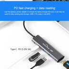Blueendless 4 In 1 Multi-function Type-C / USB-C to HDMI + PD + Dual USB 3.0 HUB Expansion Dock