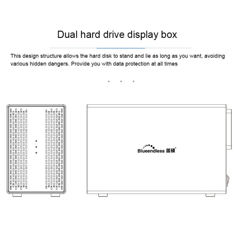 Blueendless USB-B Interface 3.5 inch 2 Bay RAID Combination Array HDD External Enclosure — AU Plug