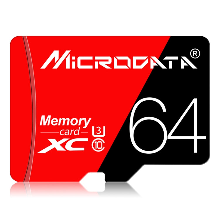MICRODATA 64GB High Speed U3 Red and Black TF Memory Card