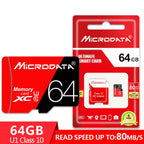 MICRODATA 64GB High Speed U3 Red and Black TF Memory Card
