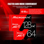 MICRODATA 256GB U3 Red and Black TF Memory Card