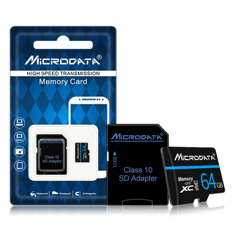 MICRODATA 64GB U3 Blue Line and Black TF Memory Card