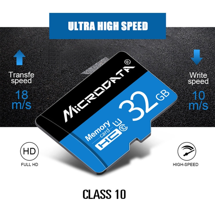 MICRODATA 32GB U1 Blue and Black TF Memory Card